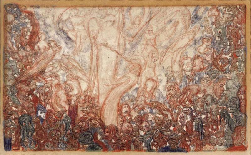 James Ensor The Fight of the Angels and the Demons China oil painting art
